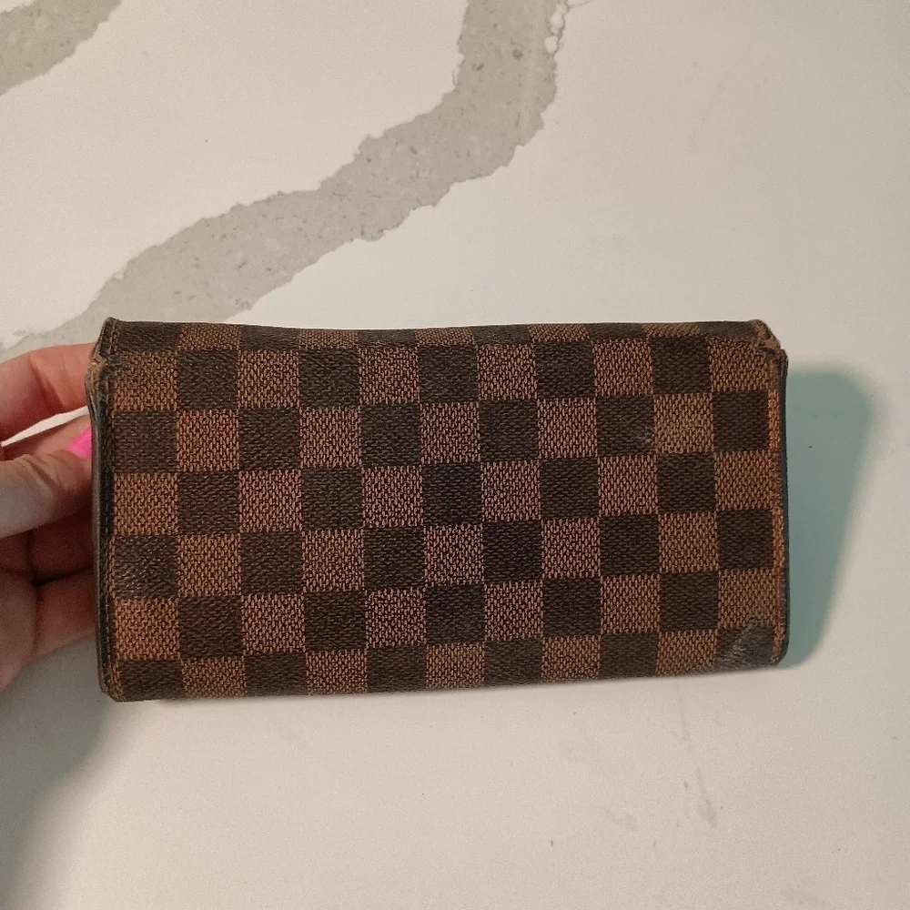 Authentic Louis Vuitton Damier Ebene Josephine Long Bifold Wallet